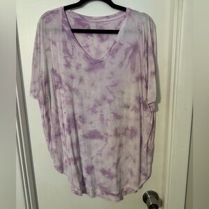 Time and Tru purple tie-dye shirt size large